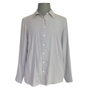 Orvis Women's Grey Silk Long Sleeve Button Up Dress Shirt L (14-16) NWT